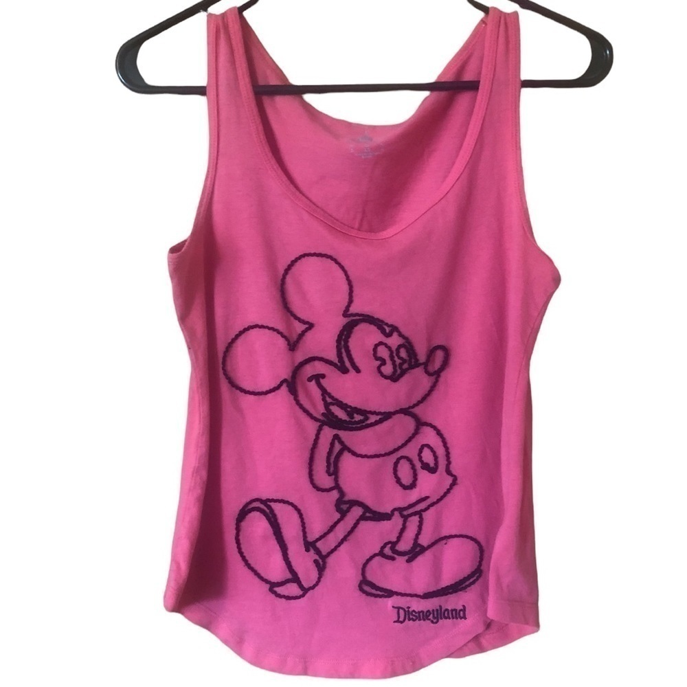 Disney parks pink black embroidered Mickey Mouse tank top disneyland purchase